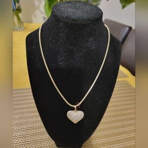 14K Real Gold Plated Heart Pendant Necklace